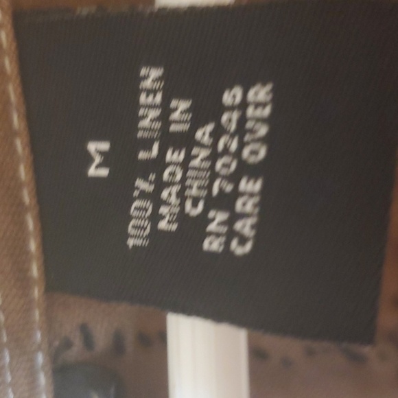 Transformations by Helen brown linen tank embellished w black lace size medium - Picture 4 of 9